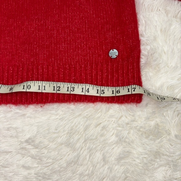 BRUMS MILANO Vibrant Red Crew Neck Sweater, cropped, made in Italy🇮🇹, size 14 /S - Picture 9 of 12